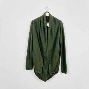 Aritzia Wilfred Free Green Draped Half Zip-Front Shawl Sweatshirt